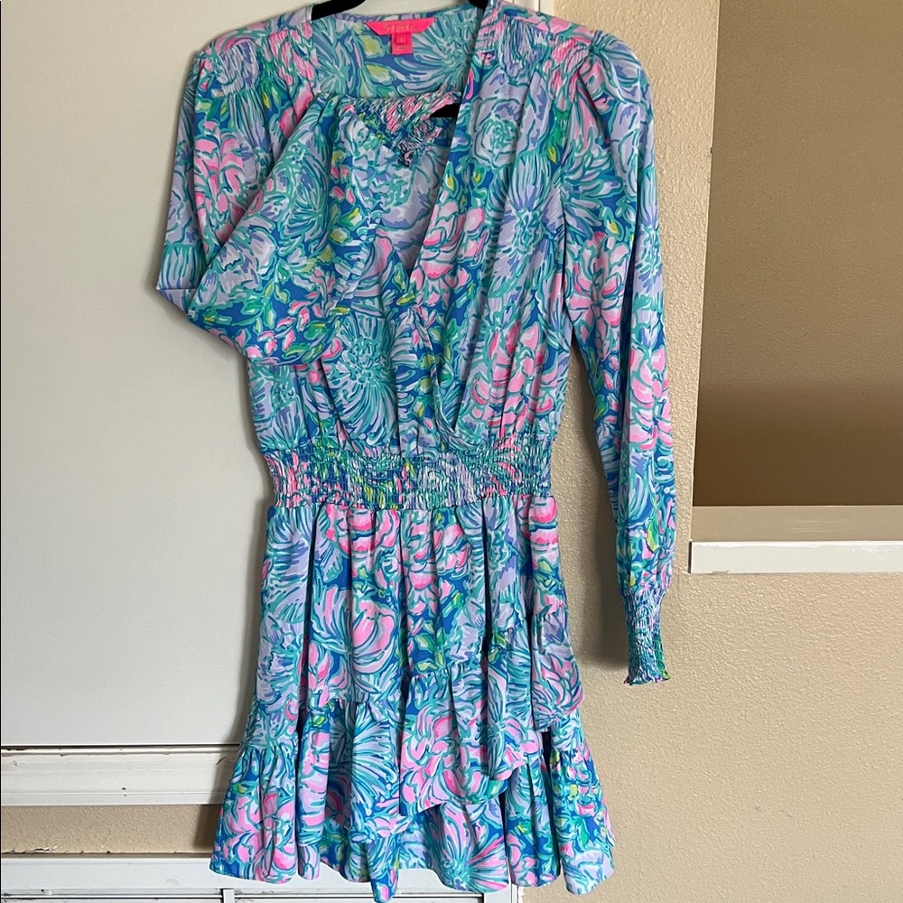 Lilly Pulitzer Blue and Pink Floral Dress - Picture 3 of 5